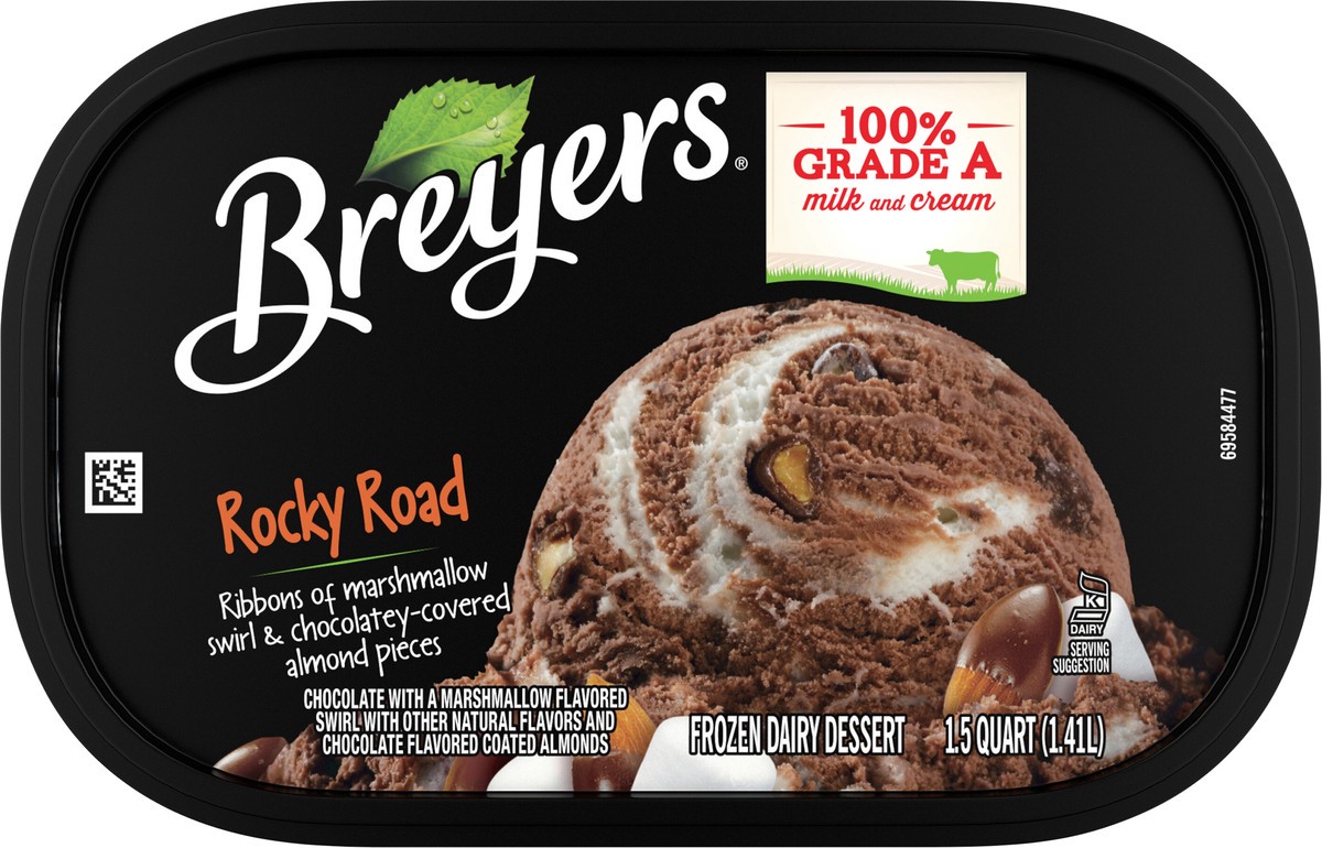 slide 8 of 9, Breyers Frozen Dairy Dessert Rocky Road, 48 oz, 48 oz