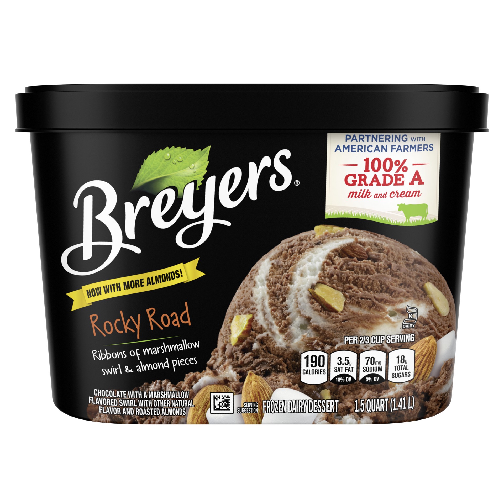 slide 1 of 9, Breyers Frozen Dairy Dessert Rocky Road, 48 oz, 48 oz