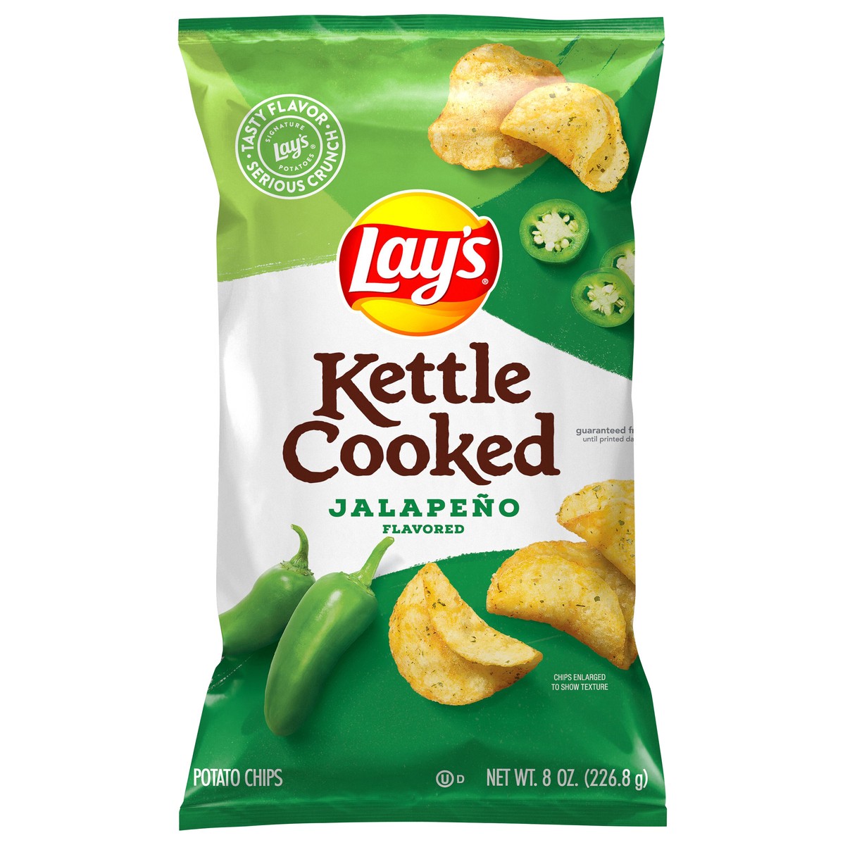 slide 1 of 6, Lay's Kettle Cooked Jalapeno Flavored Potato Chips, 8 oz