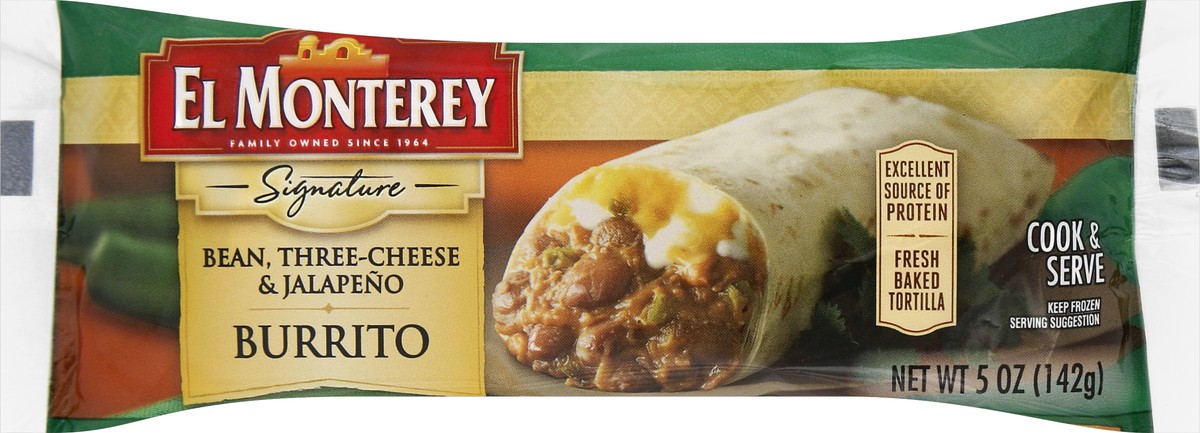 slide 5 of 6, El Monterey Signature Bean 3-Cheese & Jalapeno Burrito, 5 oz