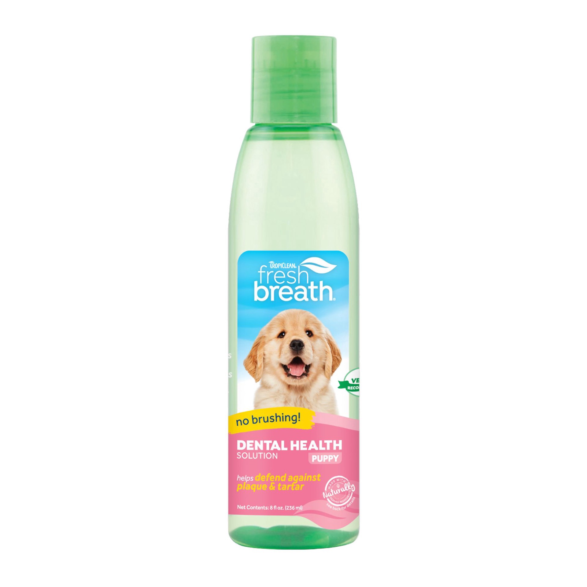 slide 1 of 1, TropiClean Fresh Breath Dental Health Solutions for Puppies, 8oz, 8 oz