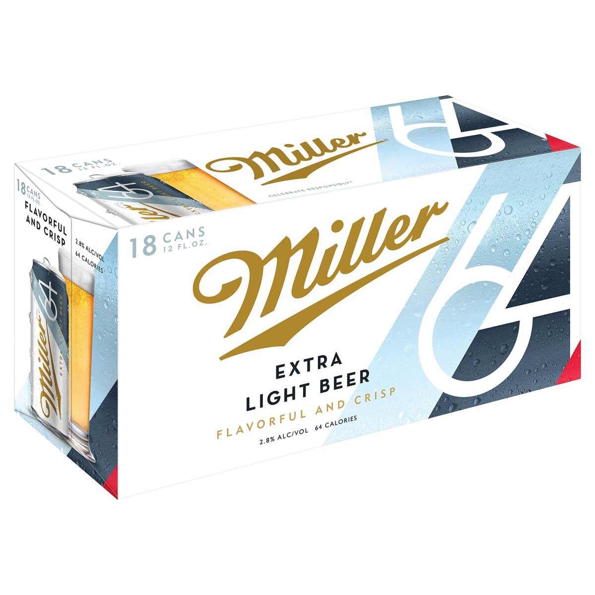 slide 4 of 5, MILLER64 Premium Light Beer, 18 ct; 12 oz