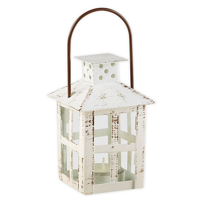 slide 1 of 7, Kate Aspen Small Vintage Distressed Lantern - White, 1 ct