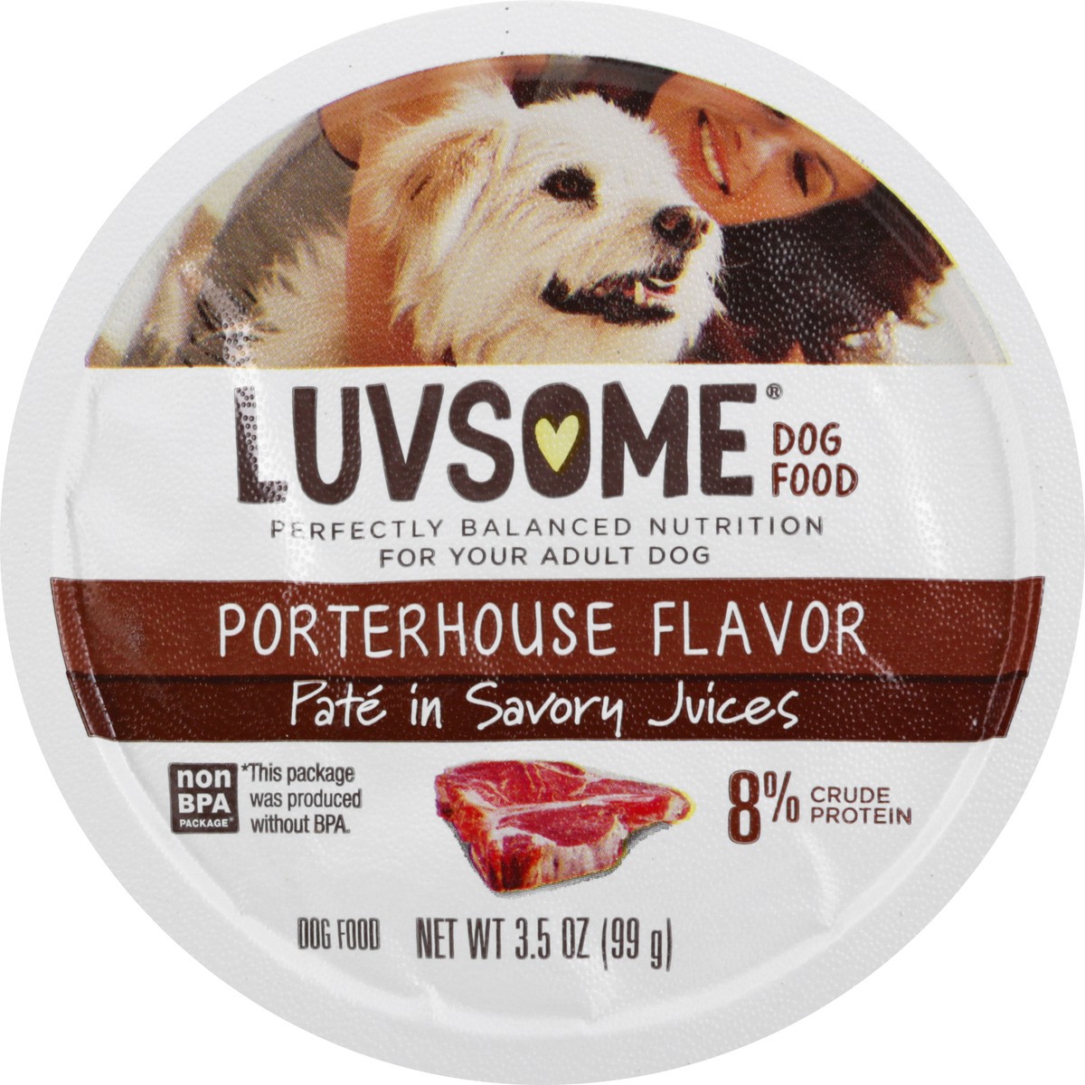 slide 2 of 12, Luvsome Pate in Savory Juices Porterhouse Flavor Dog Food 3.5 oz, 3.5 oz