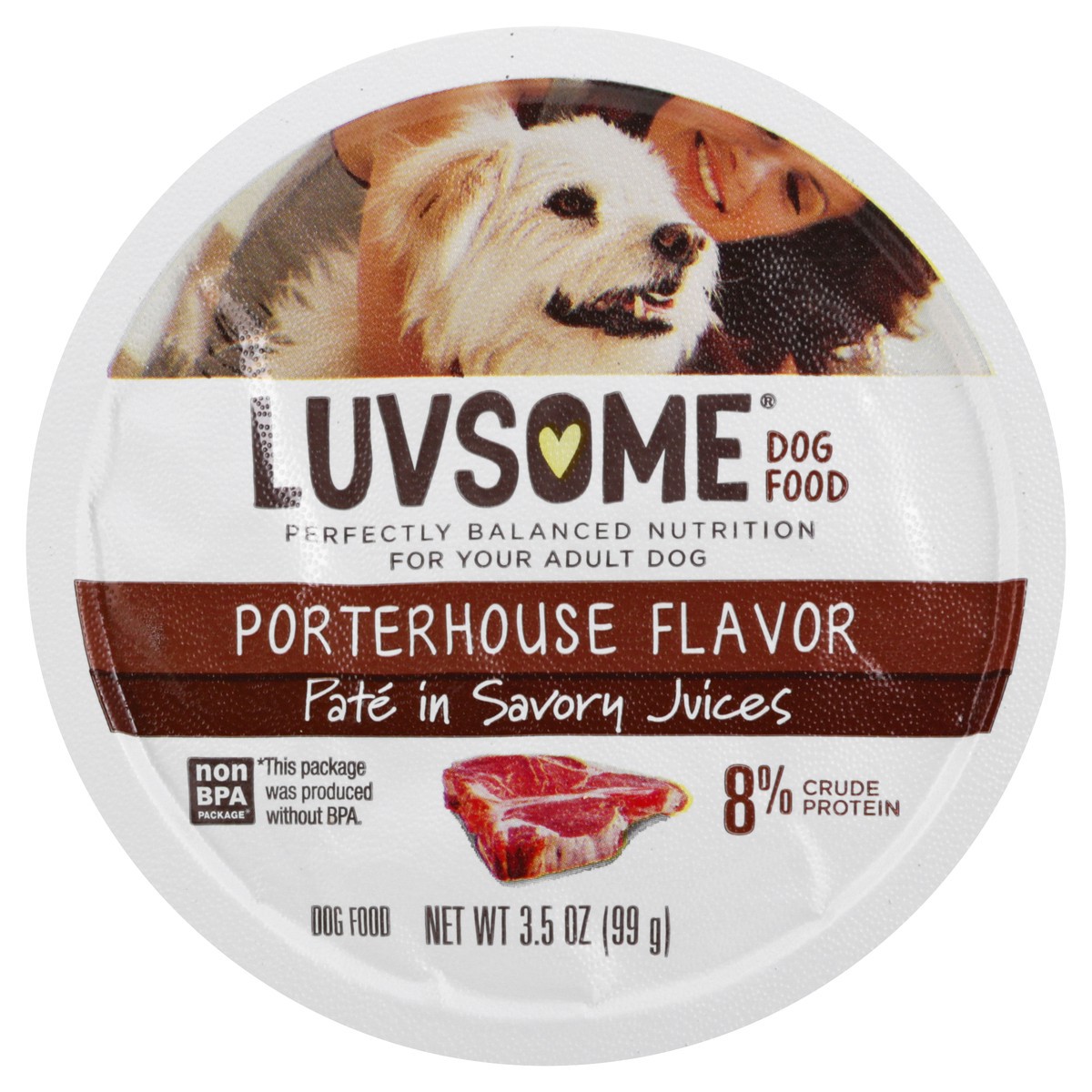 slide 5 of 12, Luvsome Pate in Savory Juices Porterhouse Flavor Dog Food 3.5 oz, 3.5 oz