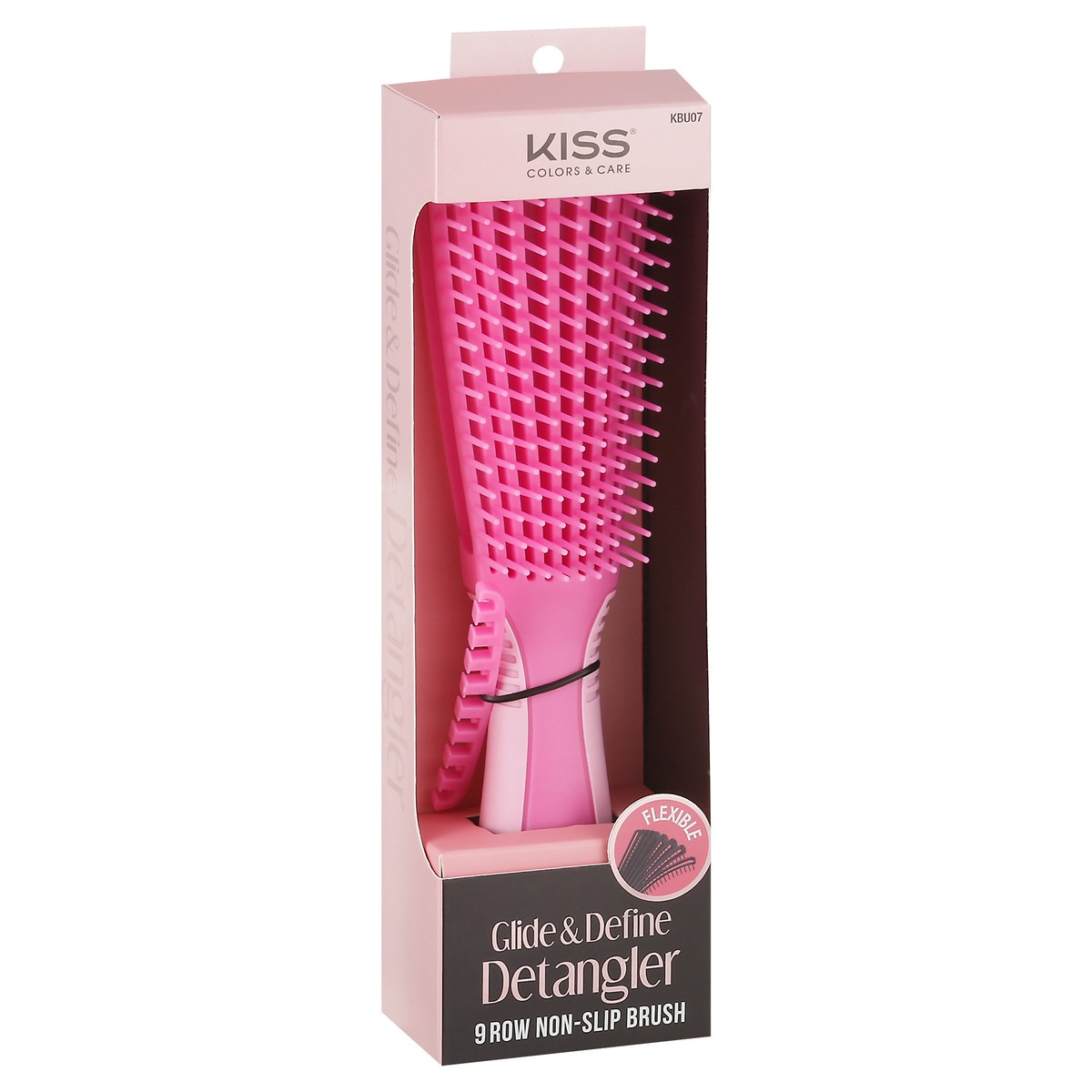 slide 4 of 9, KISS Colors & Care Glide & Define Non-Slip Detangling Brush, 1 ct