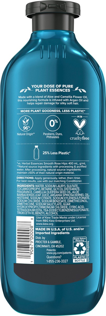 slide 2 of 3, Herbal Essences Argan Oil Paraben Free Shampoo, Hair Repair, 13.5 fl oz, with Certified Camellia Oil and Aloe Vera, For All Hair Types, Especially Damaged Hair, 13.5 fl oz