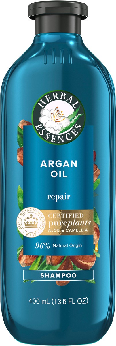 slide 3 of 3, Herbal Essences Argan Oil Paraben Free Shampoo, Hair Repair, 13.5 fl oz, with Certified Camellia Oil and Aloe Vera, For All Hair Types, Especially Damaged Hair, 13.5 fl oz