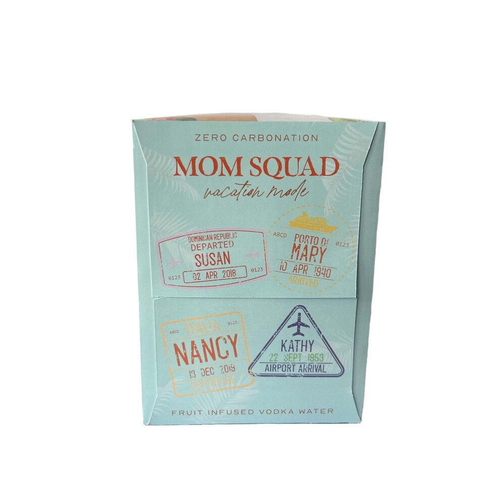 slide 5 of 5, Mom Water Mom Squad Vacation Mode Fruit Infused Vodka Water Variety Pack, 8 ct; 12 oz