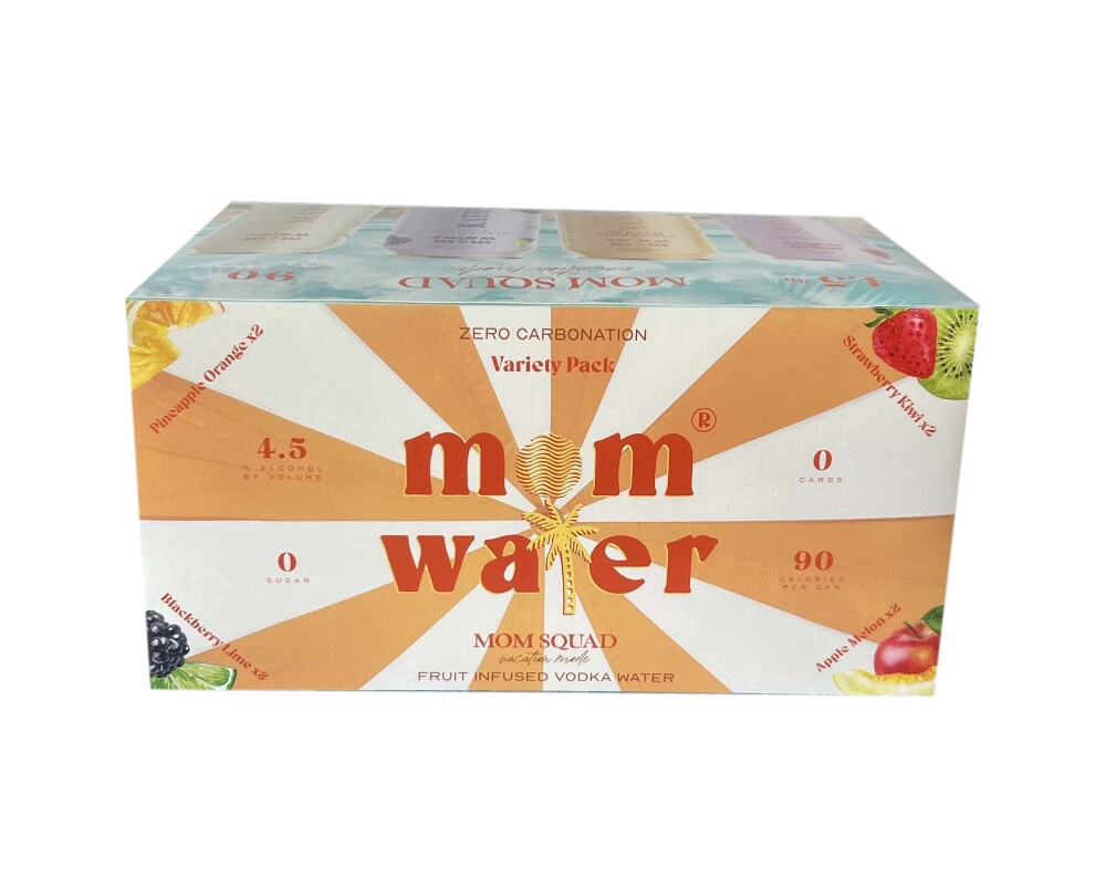 slide 4 of 5, Mom Water Mom Squad Vacation Mode Fruit Infused Vodka Water Variety Pack, 8 ct; 12 oz