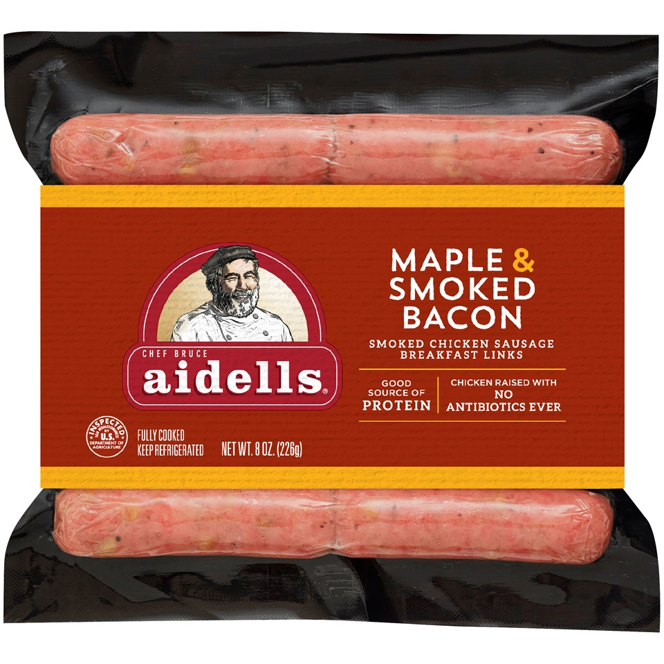 slide 2 of 4, Aidells Breakfast Sausage Maple And Bacon, 10 ct; 8 oz
