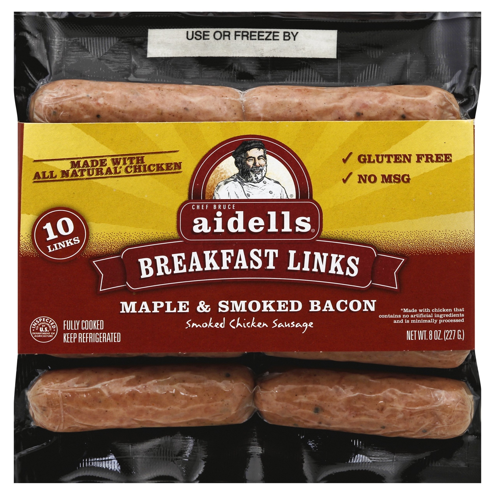 slide 1 of 4, Aidells Breakfast Sausage Maple And Bacon, 10 ct; 8 oz