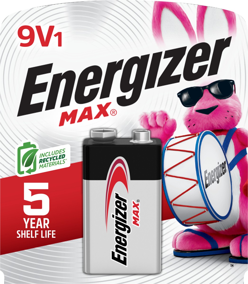 slide 2 of 3, Energizer MAX 9V Batteries (1 Pack), 9 Volt Alkaline Batteries, 1 ct