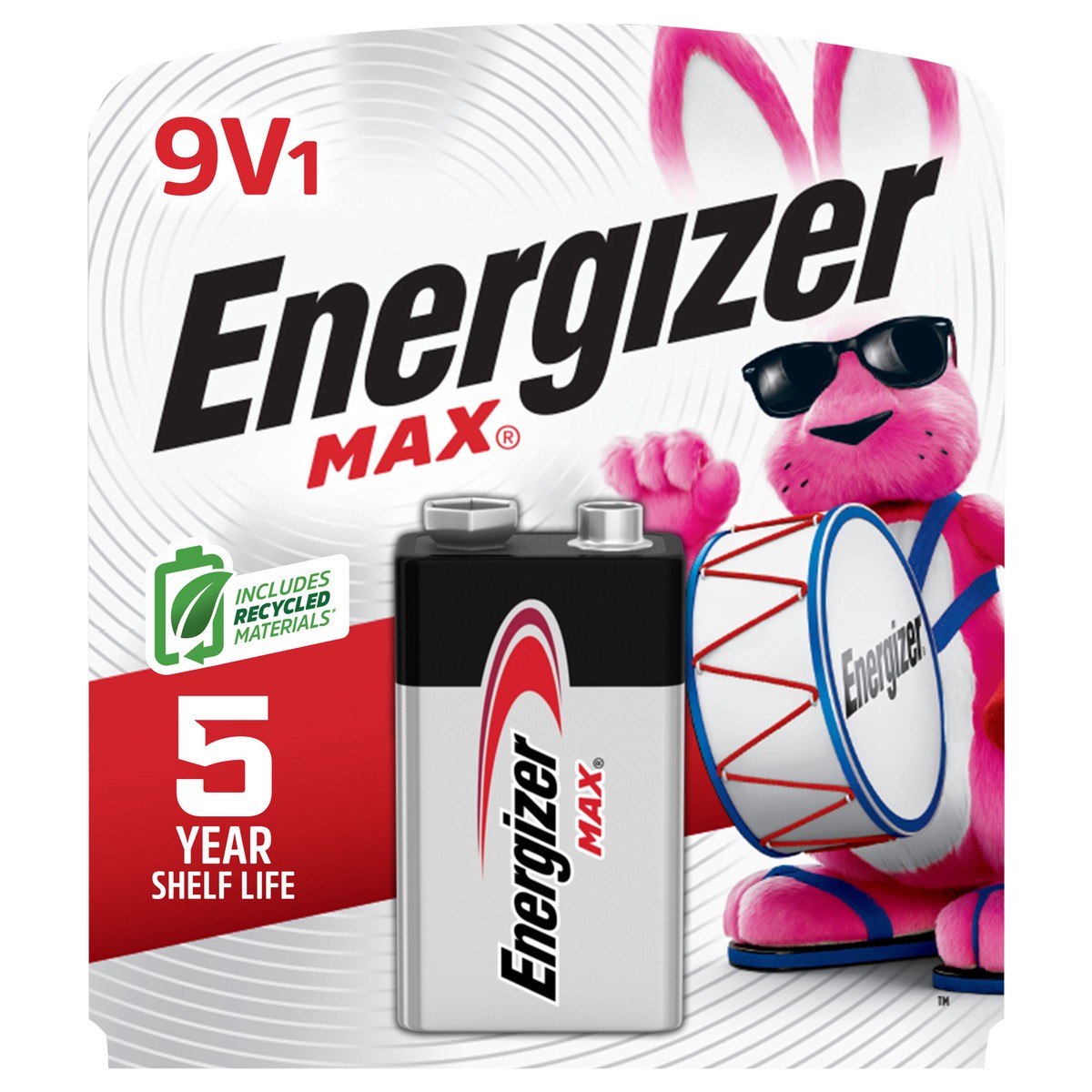 slide 1 of 3, Energizer MAX 9V Batteries (1 Pack), 9 Volt Alkaline Batteries, 1 ct