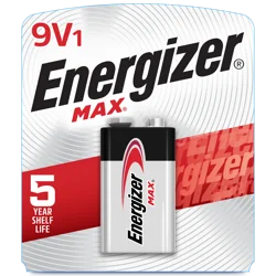 Energizer MAX 9V Batteries (1 Pack), 9 Volt Alkaline Batteries