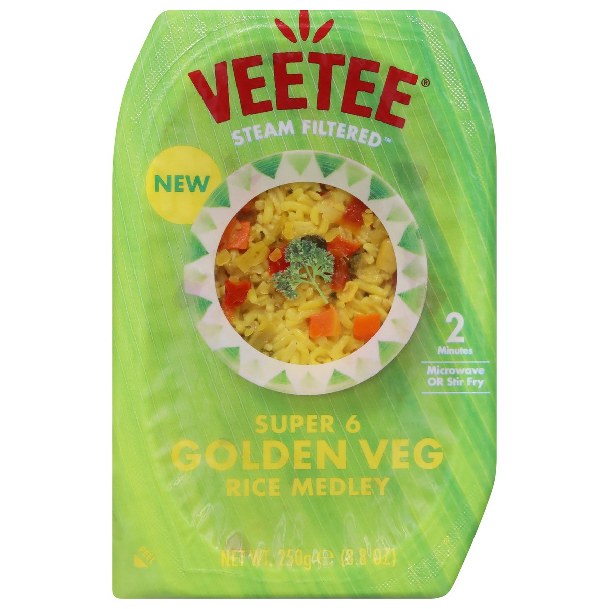 slide 7 of 13, VeeTee Steam Filtered Super 6 Golden Veg Rice Medley 8.8 oz, 8.8 oz