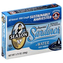 Season Brands Skinless Boneless Sardines In Water - 3.75 oz