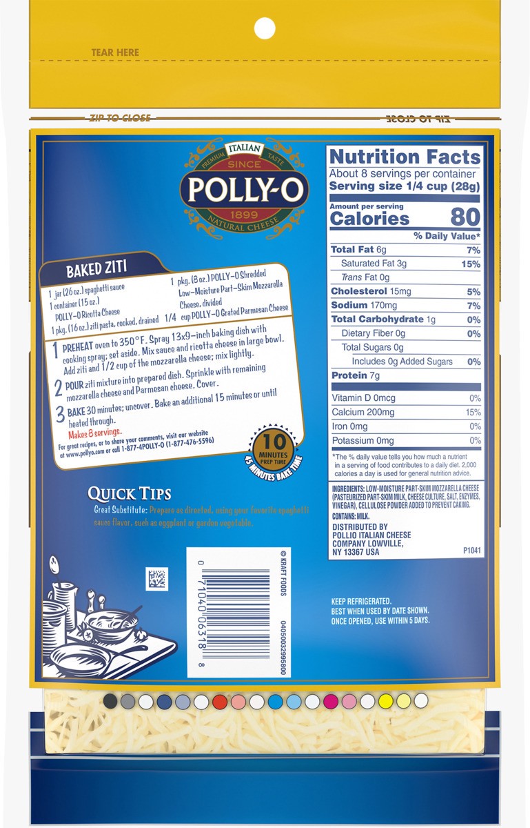 slide 3 of 8, Polly-O Cheese, 8 oz