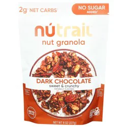 NuTrail No Sugar Added Sweet & Crunchy Dark Chocolate Nut Granola 8 oz