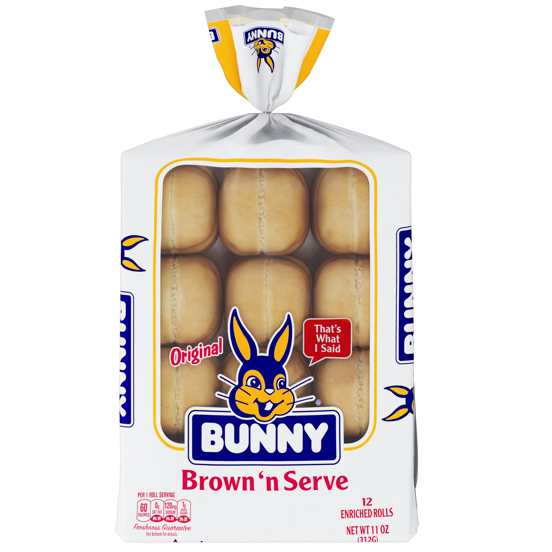 slide 2 of 5, Bunny Brown 'n Serve Rolls, 11 oz, 12 Count, 11 oz