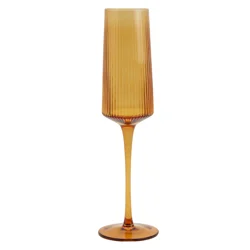 Ridge Champagne Glass, Amber, 7.8 Oz.