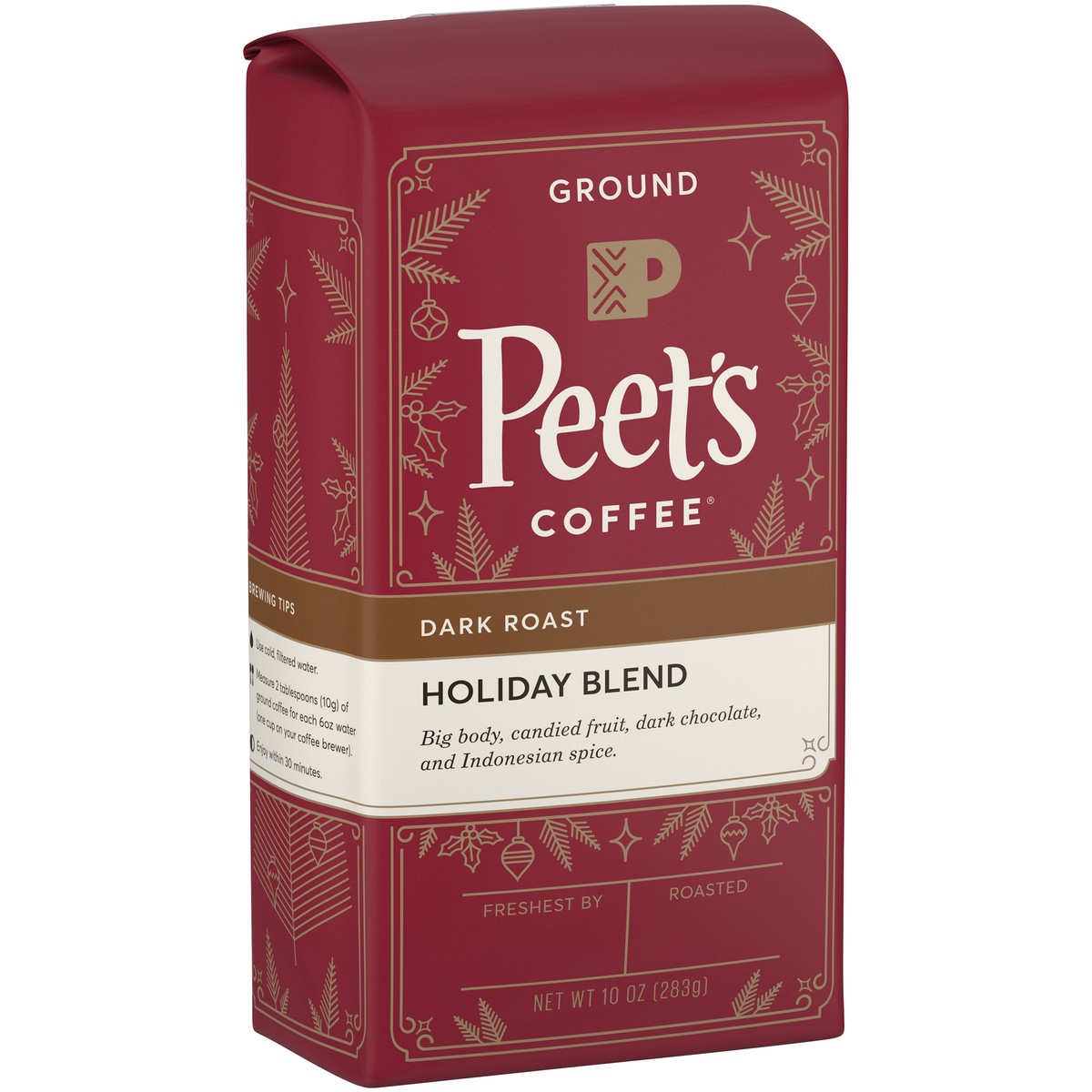 slide 8 of 9, Peet's Coffee, Holiday Blend Dark Roast Ground Coffee - 10oz Bags, 10 oz