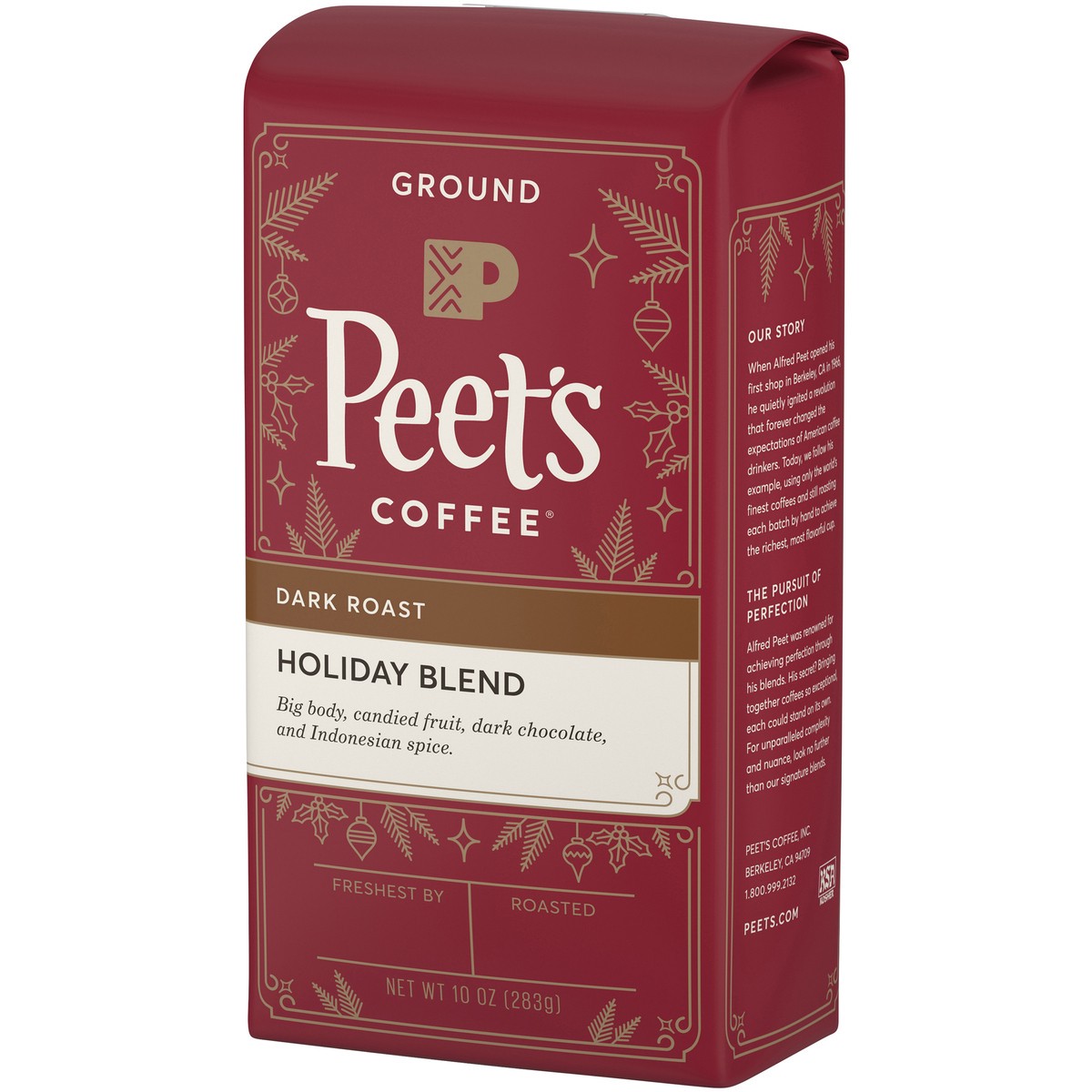 slide 9 of 9, Peet's Coffee, Holiday Blend Dark Roast Ground Coffee - 10oz Bags, 10 oz