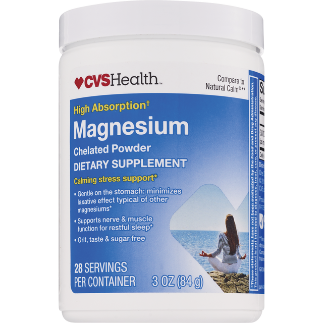 slide 1 of 1, CVS Health Magnesium Chelated Powder 3Z, 1 ct