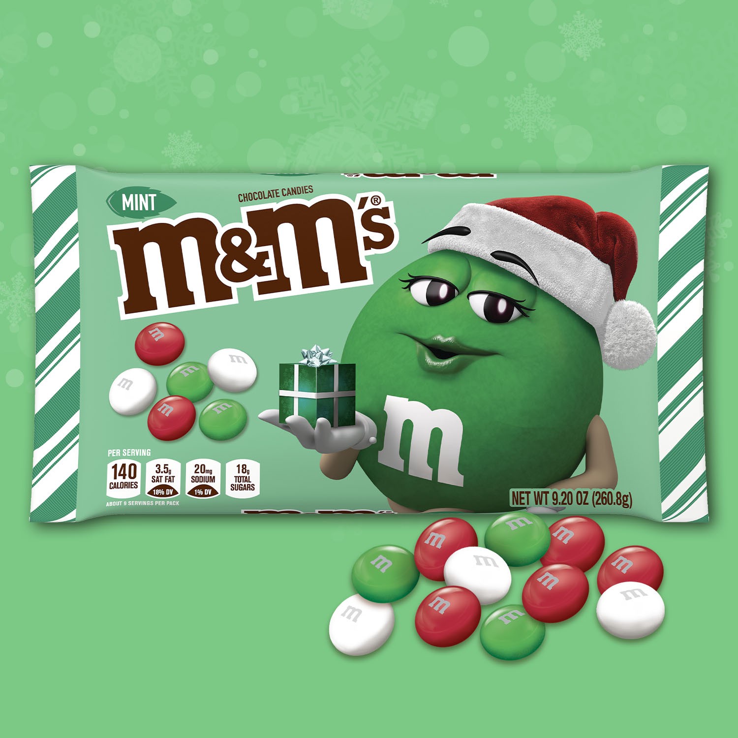 slide 8 of 8, M&M's Mint Chocolate Christmas Candy, 9.2 oz Bag, 9.2 oz