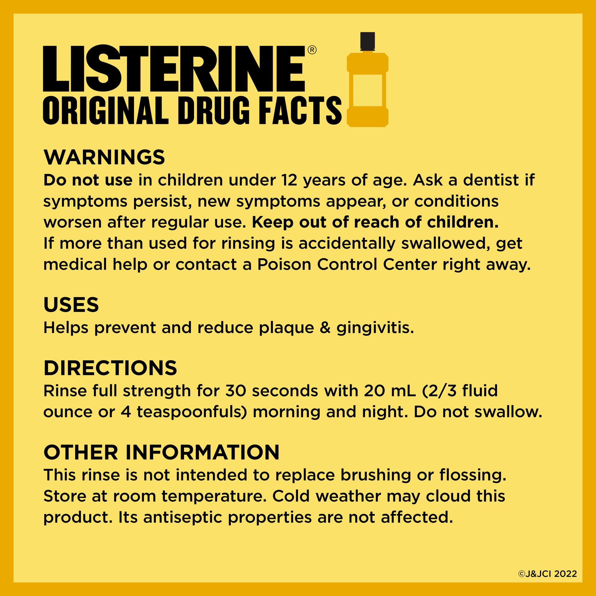 slide 3 of 9, Listerine Original Oral Care Antiseptic Mouthwash to Kill 99.9% of Germs that Cause Bad Breath, Plaque and Gingivitis, ADA-Accepted Mouthwash, Original Flavored Oral Rinse, 500 mL, 500 ml