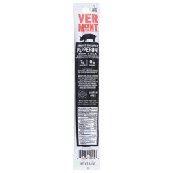 Vermont Smoke & Cure Smoked Uncured Pepperoni Pork Stick 1.0 oz
