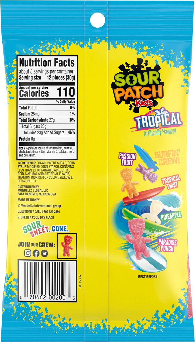 slide 2 of 9, SOUR PATCH KIDS Tropical Soft & Chewy Candy, 8 oz, 8 oz