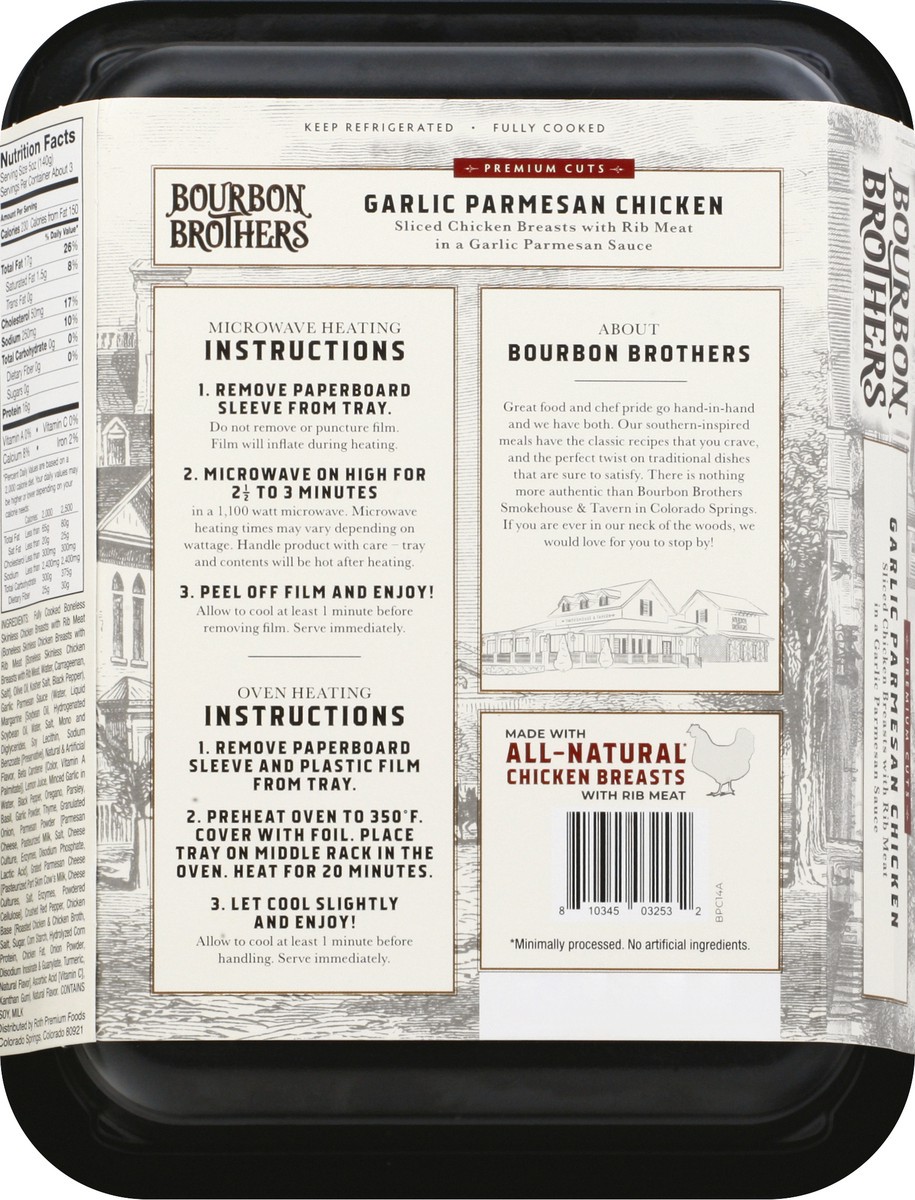 slide 5 of 13, Bourbon Brothers Premium Cuts Garlic Parmesan Chicken 14 oz, 14 oz