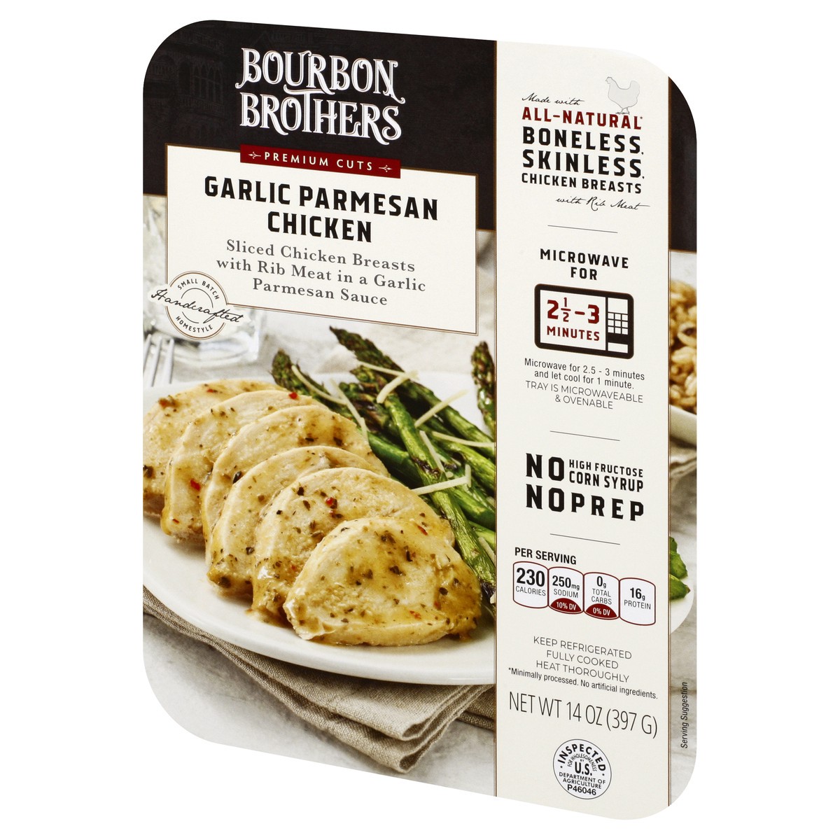 slide 10 of 13, Bourbon Brothers Premium Cuts Garlic Parmesan Chicken 14 oz, 14 oz