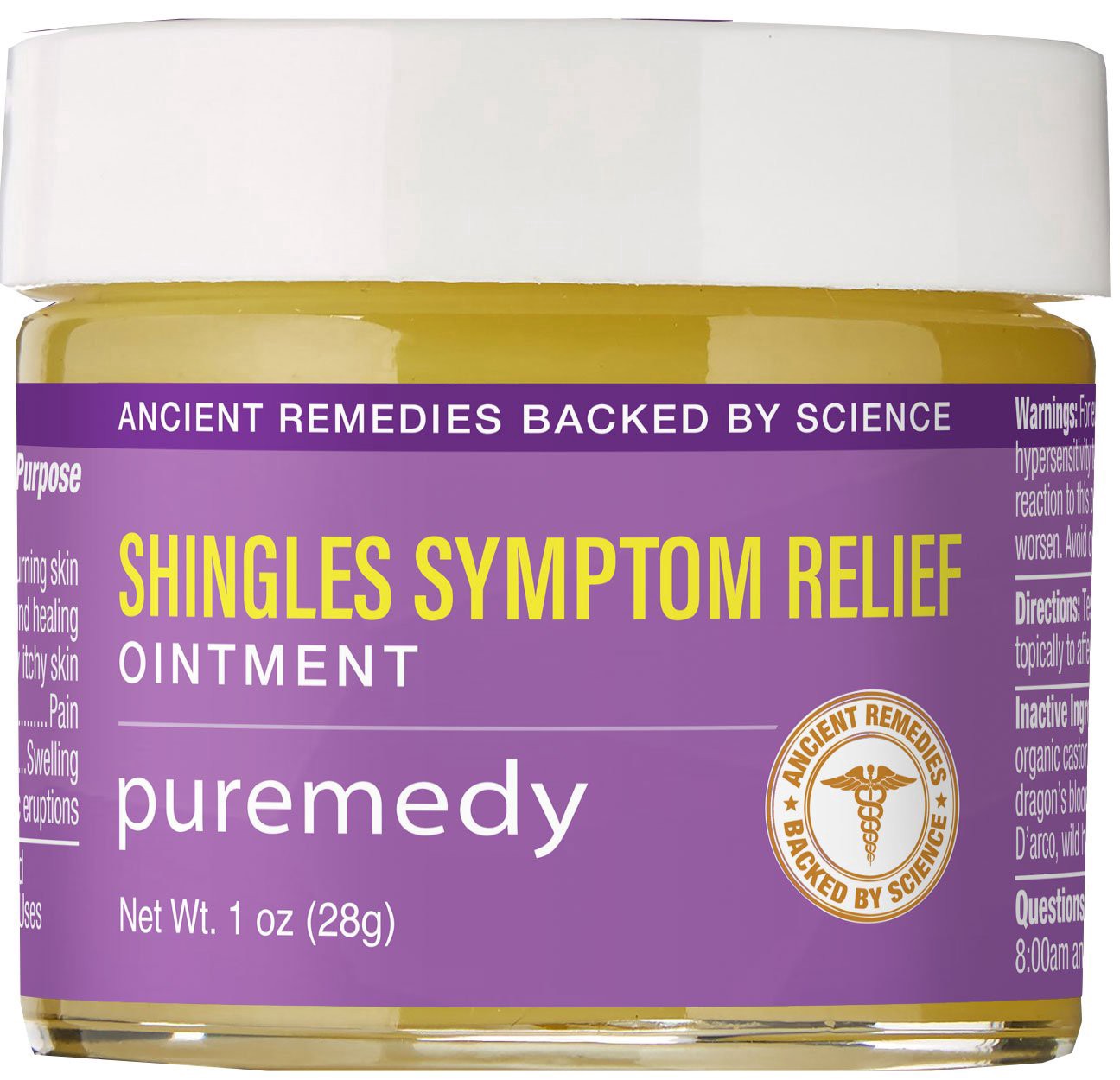 slide 1 of 1, Puremedy Shingles Symptoms Relief Ointment, 1 oz
