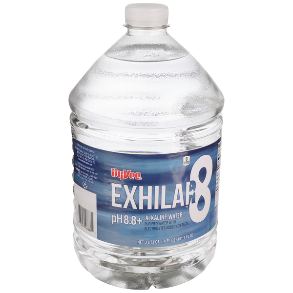 slide 1 of 1, Hy-vee Exhilar8, Purified Alkaline Water With Electrolytes - 101.4 fl oz, 101.4 fl oz