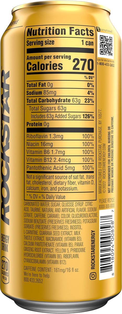 slide 2 of 5, Rockstar Energy Drink Original Flavor 16 Fl Oz, 16 oz