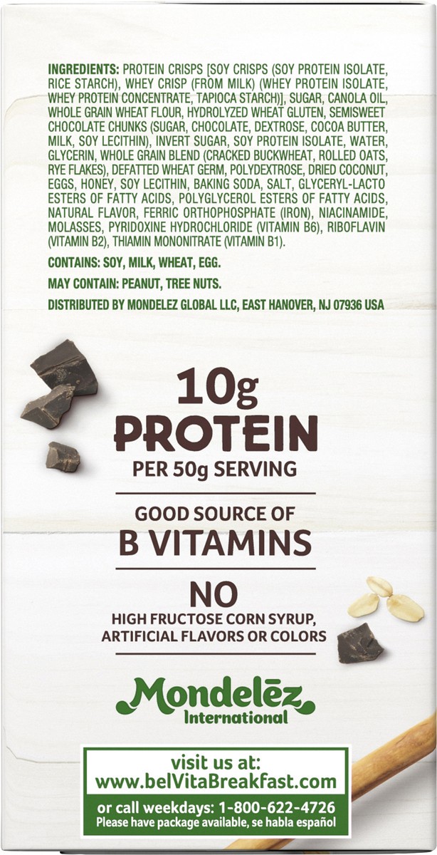 slide 5 of 9, belVita Protein Soft Baked Biscuits, Oats Honey & Chocolate Flavor, 4 Packs - INNER PACK, 0.51 lb