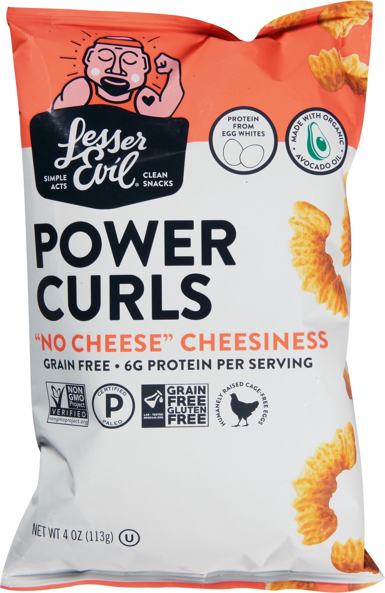 slide 13 of 14, LesserEvil No Cheese Cheesiness Power Curls 4 oz, 4 oz