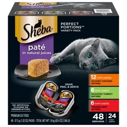 Sheba Perfect Portions Pate in Natural Juices Assorted Cat Food Variety Pack 48 - 37.5 g Packs
