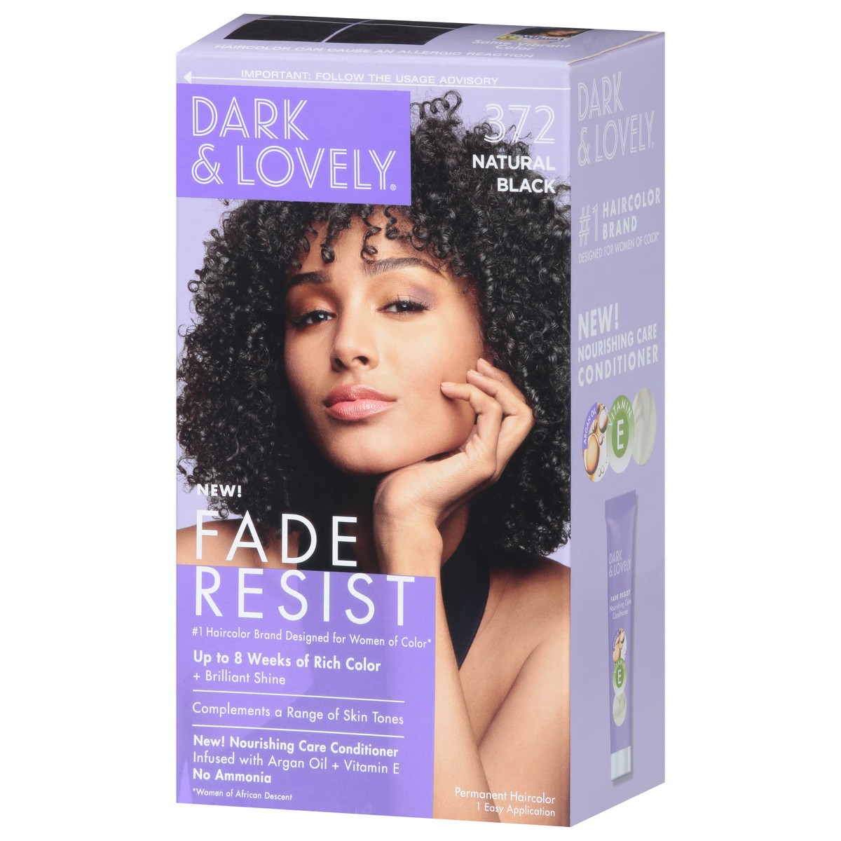 slide 5 of 9, Dark & Lovely Fade Resist 372 Natural Black Permanent Haircolor 1 ea, 1 ct