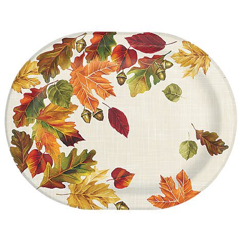 slide 1 of 1, Ssel Autumn Leaves Oval Platter - 8 CT, 8 ct