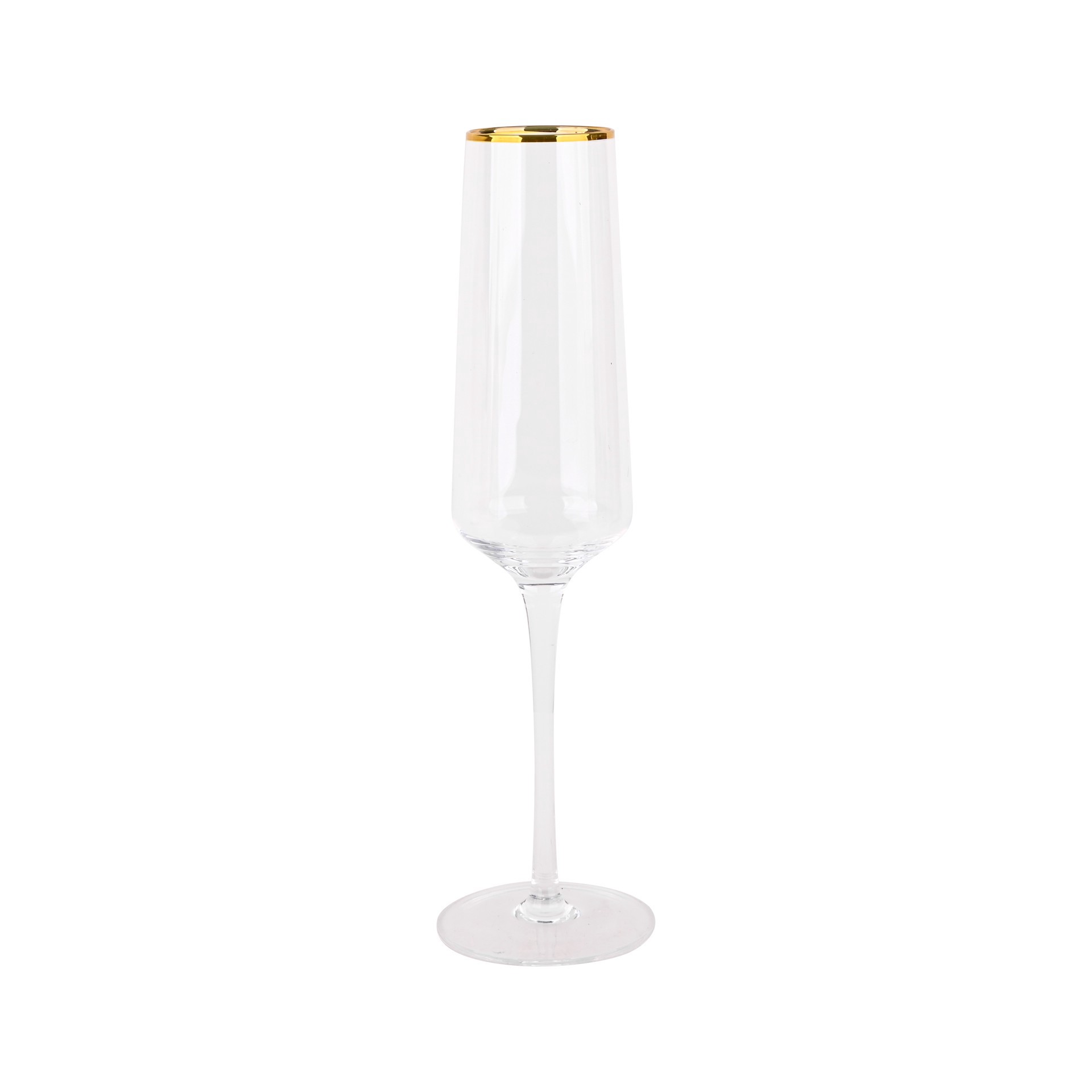 slide 4 of 4, 6oz. Clear Flute Glasses With Gold Rim, 2ct. By Celebrate It, 2 ct