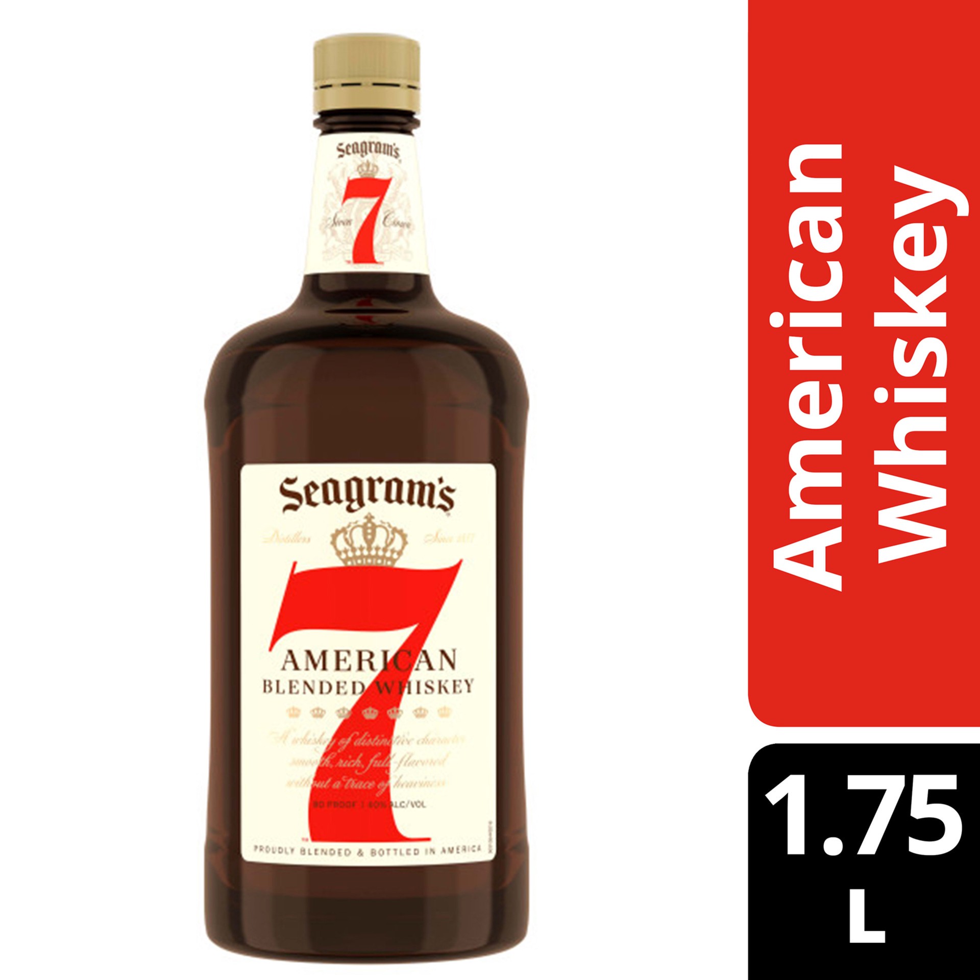 slide 1 of 2, The 7 Crown Distilling Company Seagram's 7 Crown American Blended Whiskey, 1.75 liter