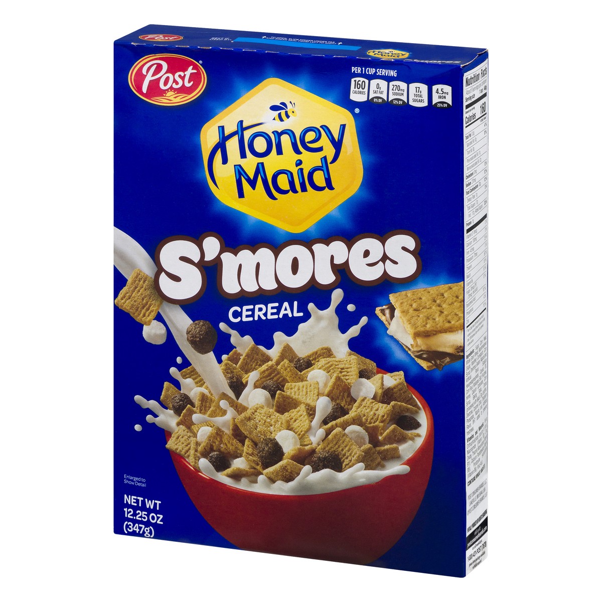 slide 3 of 9, Post Honey Maid S'mores Breakfast Cereal, Sweetened Corn and Wheat Cereal, Breakfast Snacks 12.25 oz, 12.25 oz