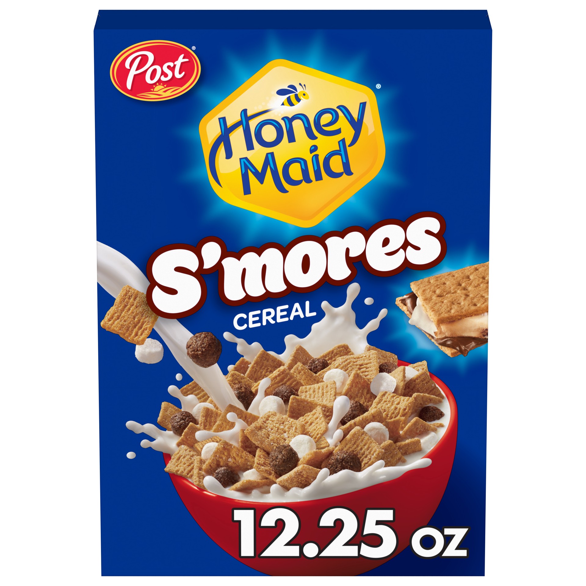 slide 1 of 9, Post Honey Maid S'mores Breakfast Cereal, Sweetened Corn and Wheat Cereal, Breakfast Snacks 12.25 oz, 12.25 oz