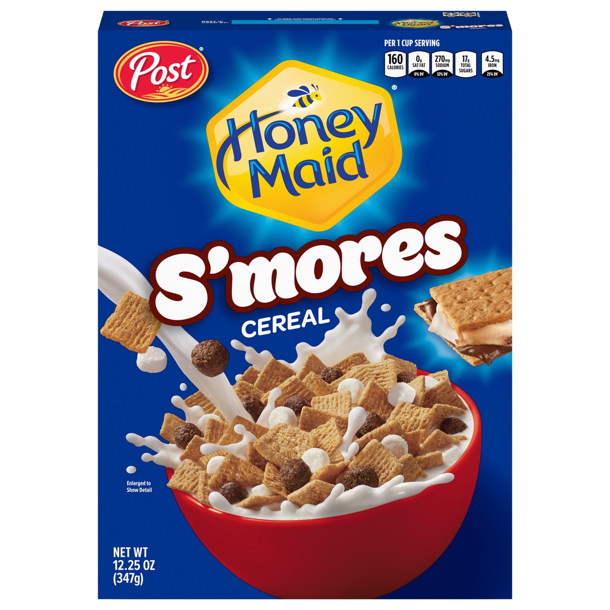 slide 1 of 9, Post Honey Maid S'mores Breakfast Cereal, Sweetened Corn and Wheat Cereal, Breakfast Snacks 12.25 oz, 12.25 oz