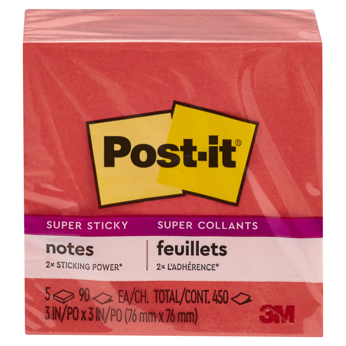 slide 1 of 1, Post-it Super Sticky Notes, Saffron, 5 ct