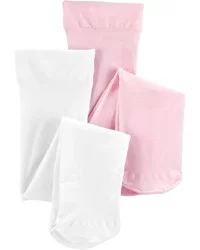 Carter's Toddler 2-Pack Tights - White/Pink - Size 2T-4T