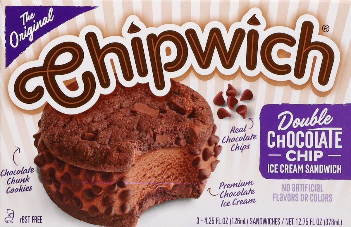 slide 2 of 13, Chipwich Double Chocolate Chip Ice Cream Sandwiches 3 - 4.25 fl oz Sandwiches, 3 ct